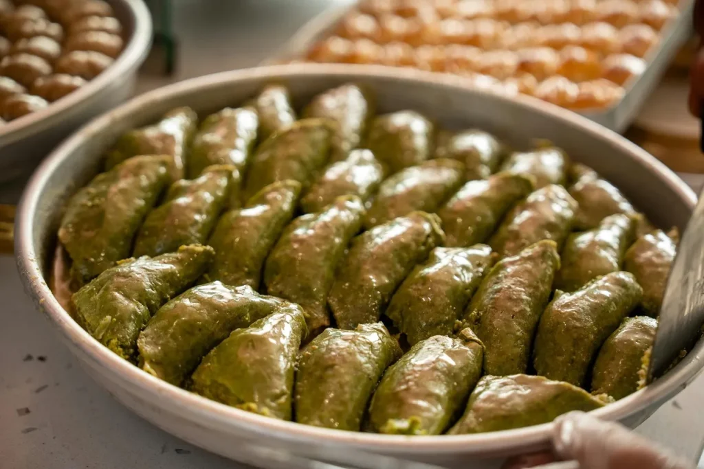 Baklava cooked with rose water